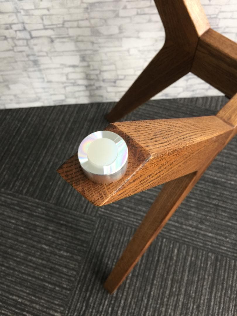 ☆引取限定☆カナデモノ カフェテーブル ガラス 75cm オーク無垢材