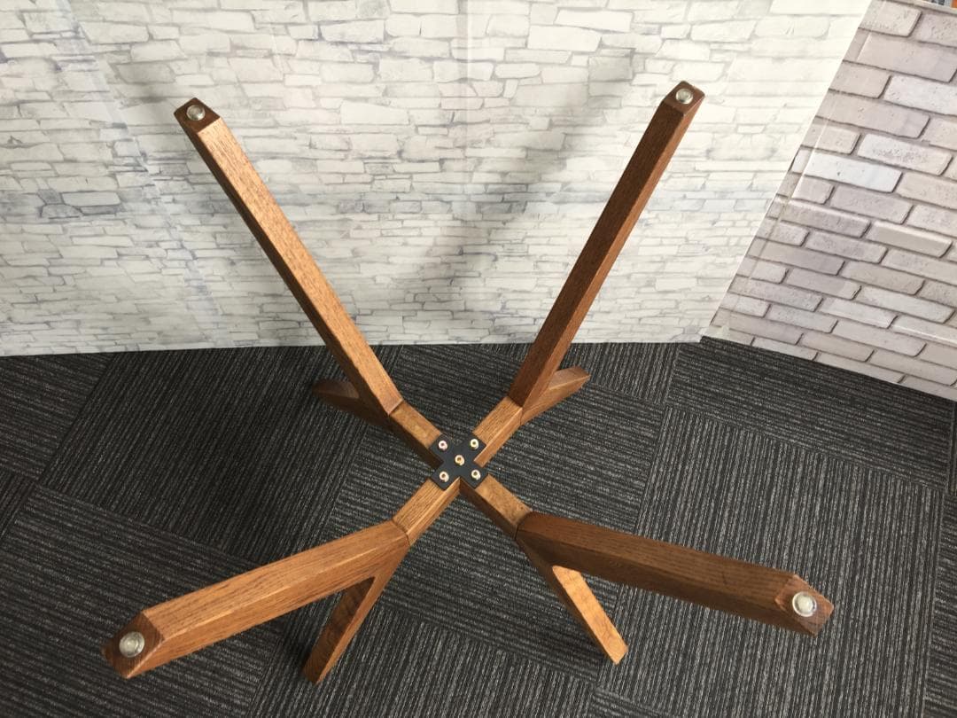 ☆引取限定☆カナデモノ カフェテーブル ガラス 75cm オーク無垢材