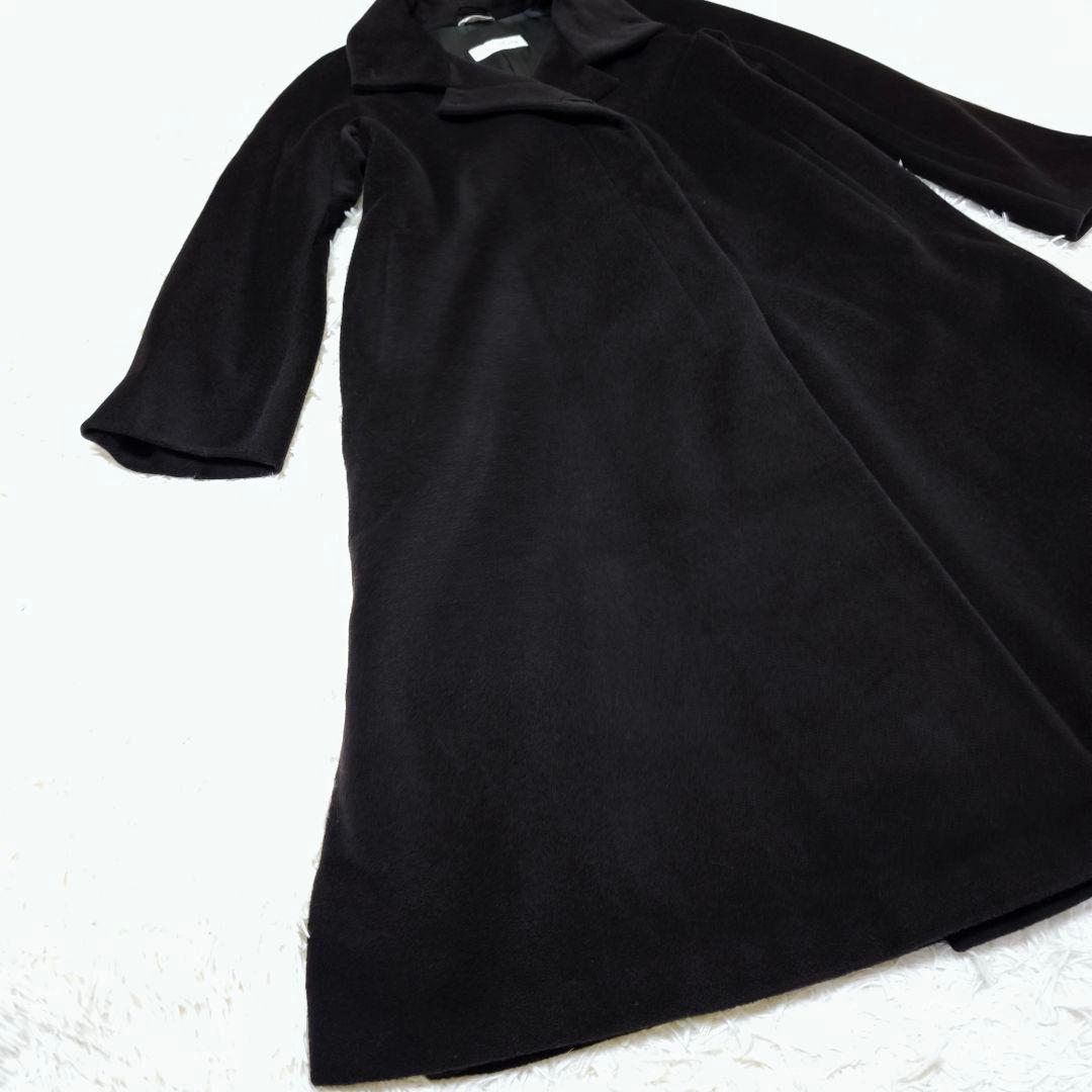 【美品】マックスマーラ MaxMara カシミヤ マキシ丈 ロングコート黒 40