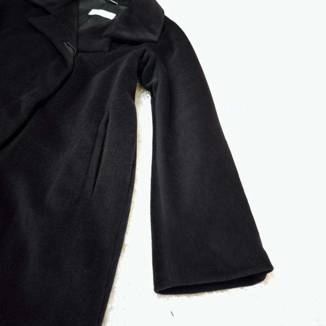 【美品】マックスマーラ MaxMara カシミヤ マキシ丈 ロングコート黒 40