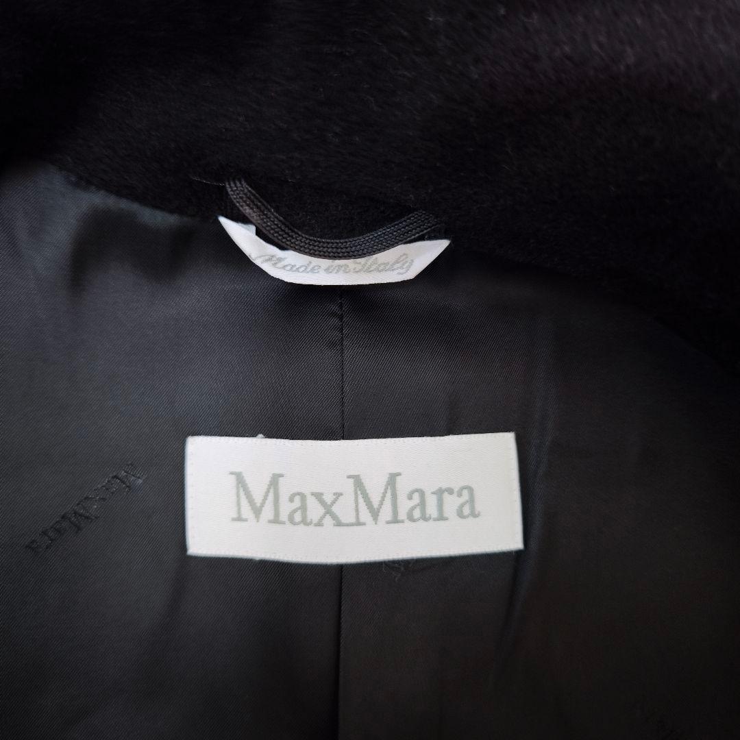【美品】マックスマーラ MaxMara カシミヤ マキシ丈 ロングコート黒 40