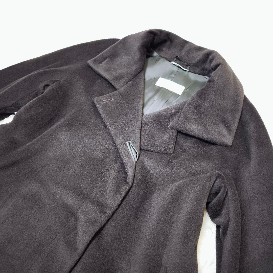 【美品】マックスマーラ MaxMara カシミヤ マキシ丈 ロングコート黒 40