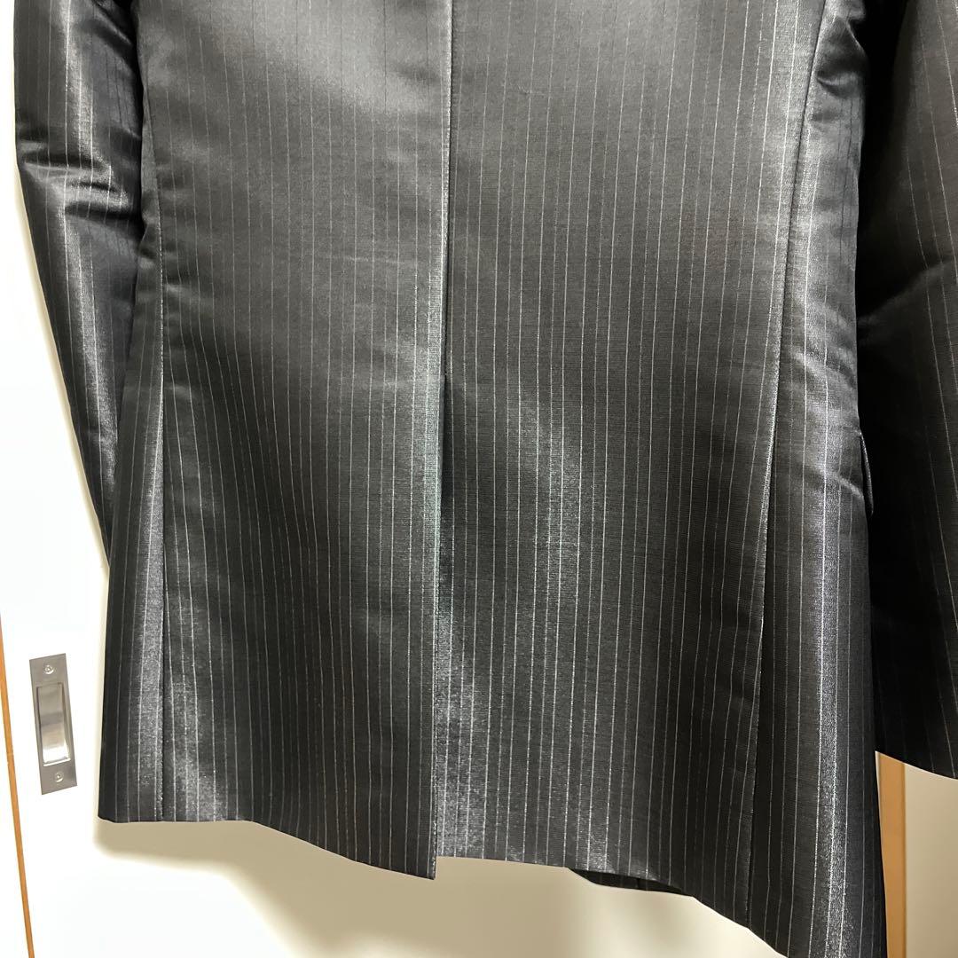PAL ZILERI ストライプスーツ 光沢ブラック