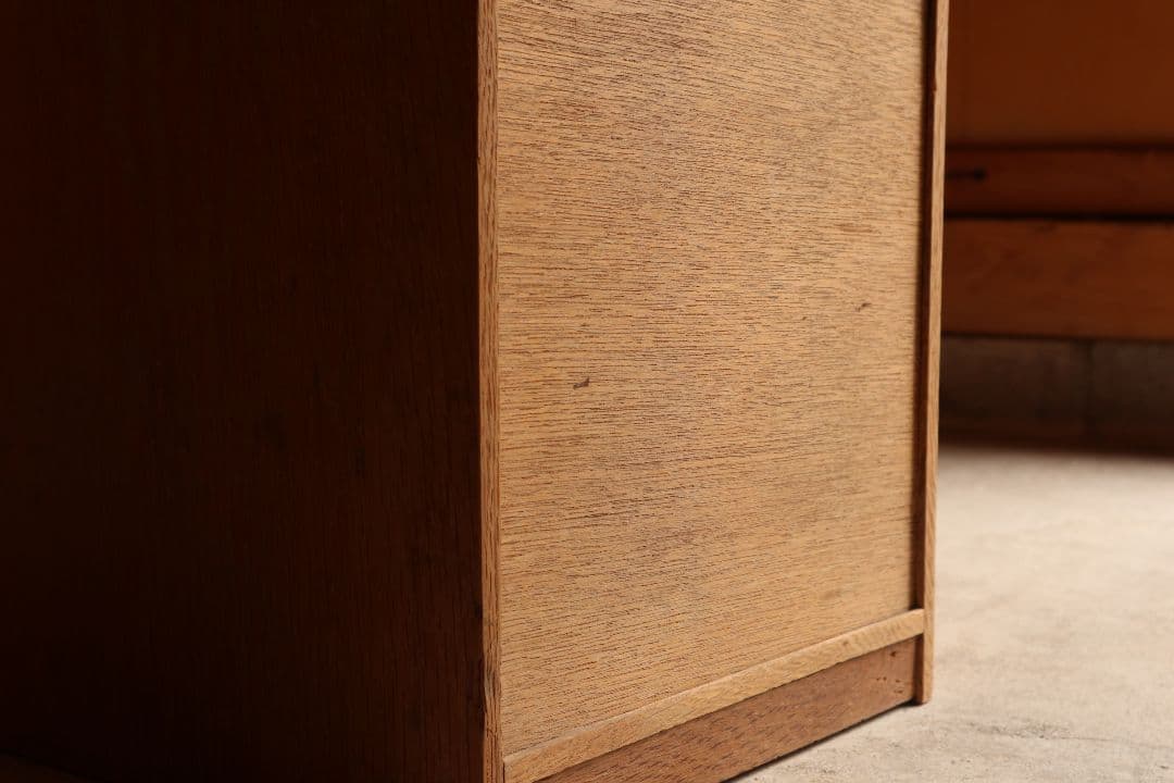 緑摘まみの楢(ナラ)材4杯小引き出し　古道具 古家具 ドロワー 無垢材