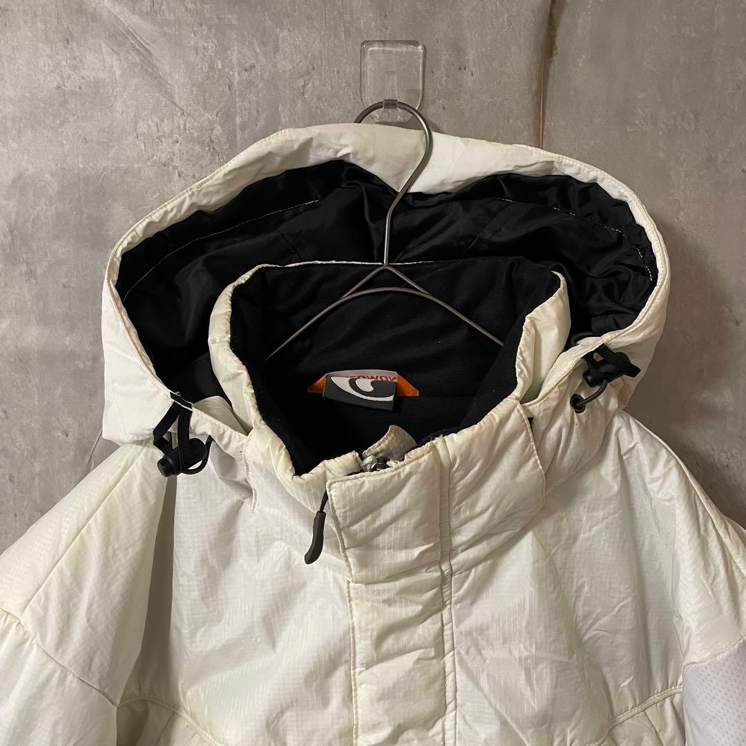 salomonサロモンスキーウェアスノーボードジャケットダウン中綿パーカー白希少