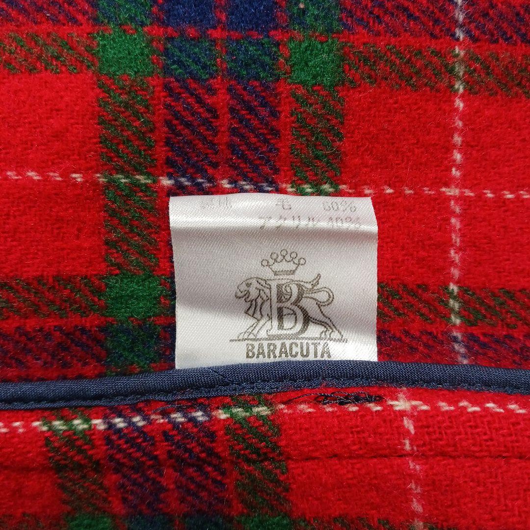 ✨美品✨バラクータ　ダッフルコート　水牛トルグ　チェック　ネイビー　38