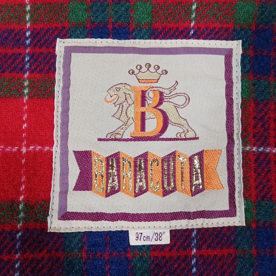 ✨美品✨バラクータ　ダッフルコート　水牛トルグ　チェック　ネイビー　38