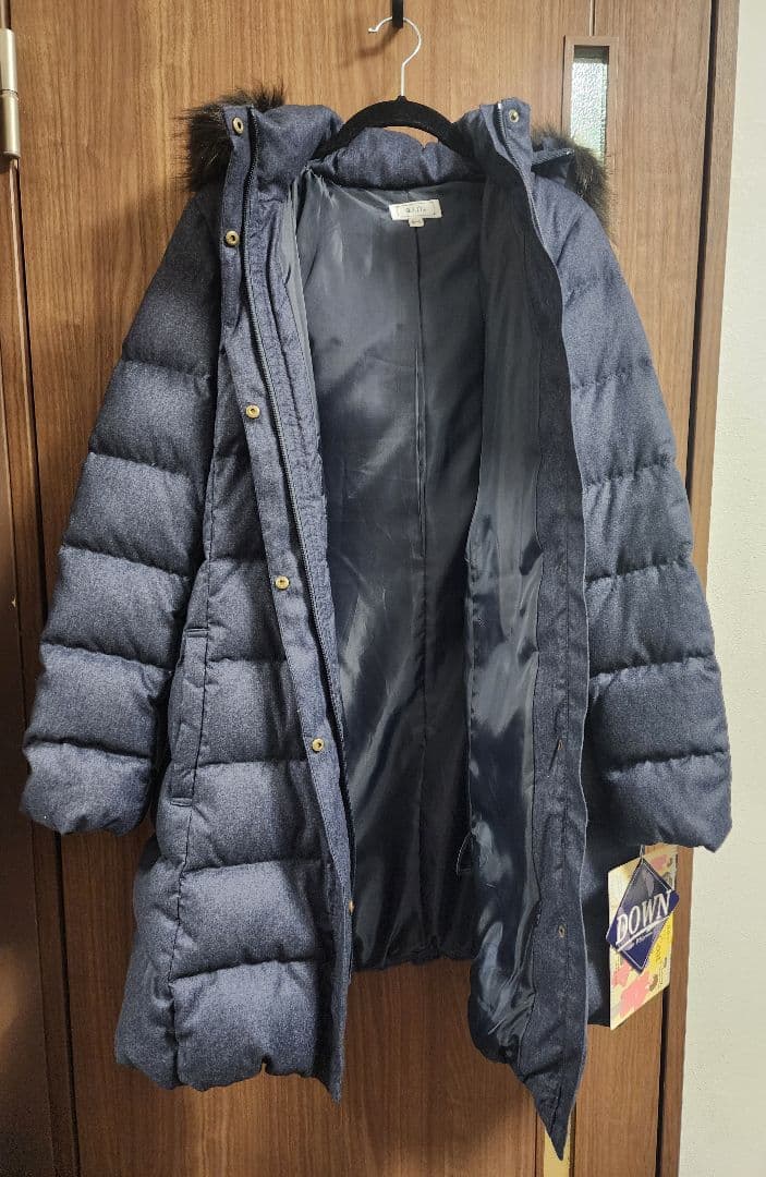 a.i.nママコート ダウン ケープ付 マタニティ M〜L ネイビー 抱っこ対応