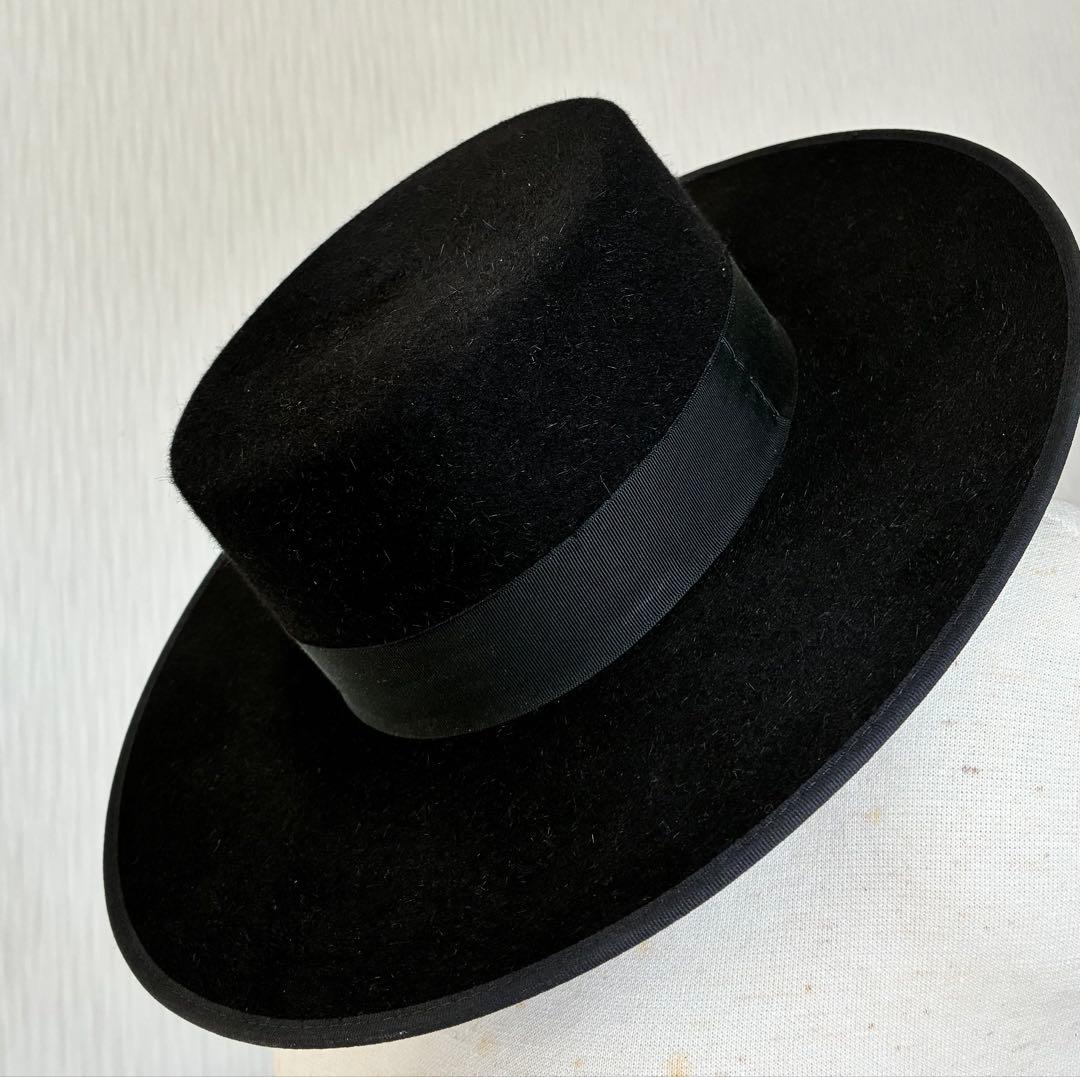 フラメンコ衣装ブラック コルドベス ハット帽子 黒シンプル