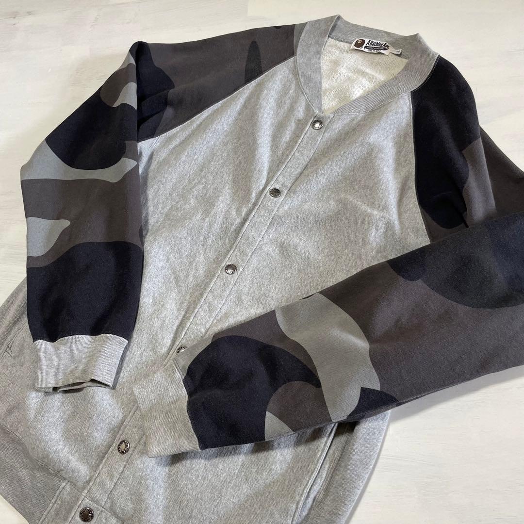 A BATHING APE HEATHER GRAY CAMO スタジャン