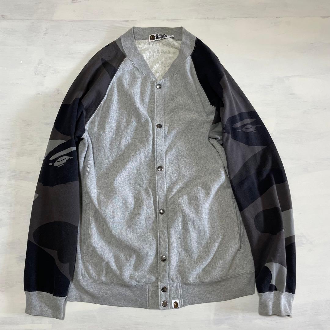 A BATHING APE HEATHER GRAY CAMO スタジャン