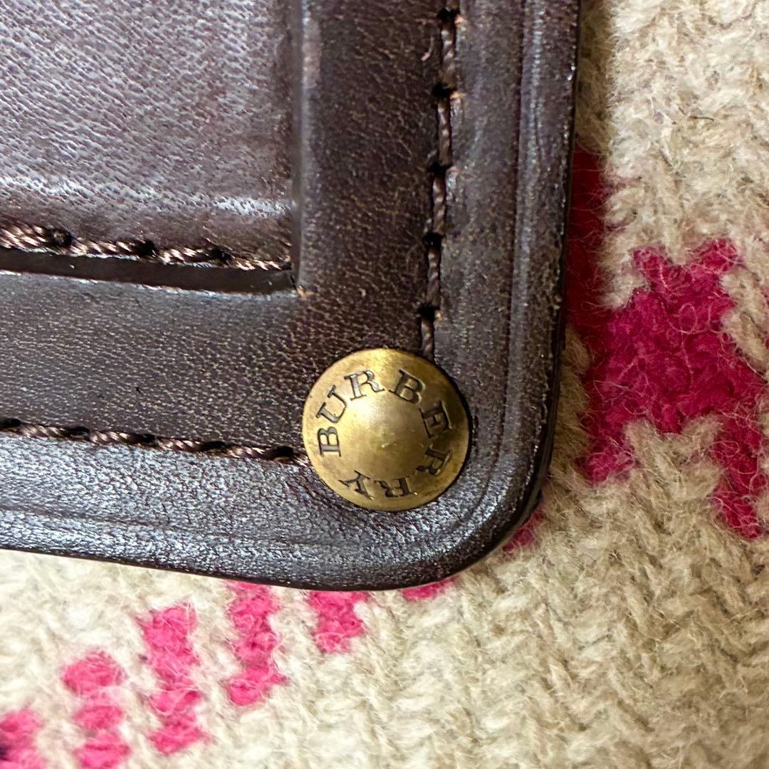 バーバリー ワンショルダーバッグ メガチェック レザー ウール ゴールド金具