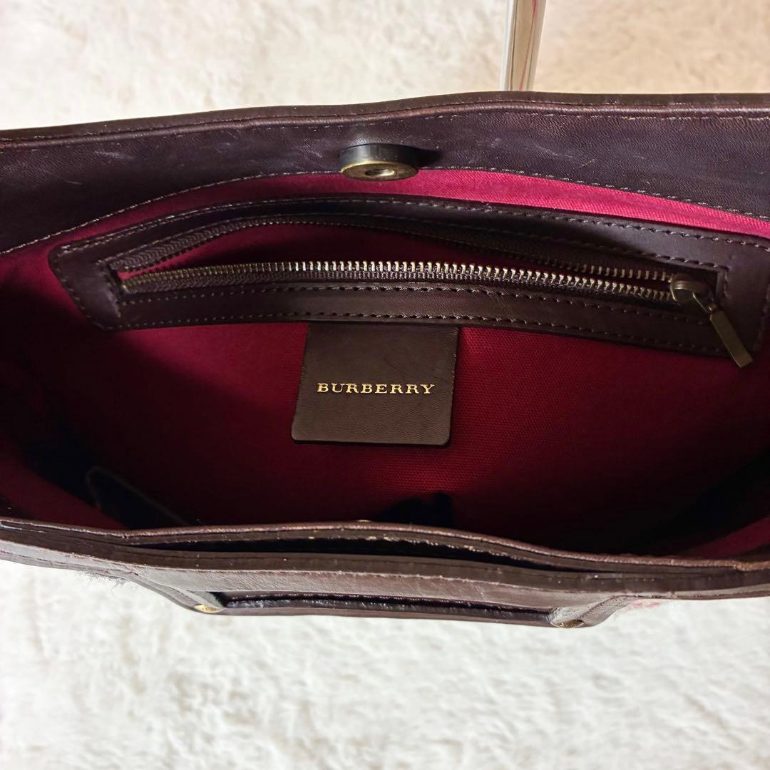 バーバリー ワンショルダーバッグ メガチェック レザー ウール ゴールド金具