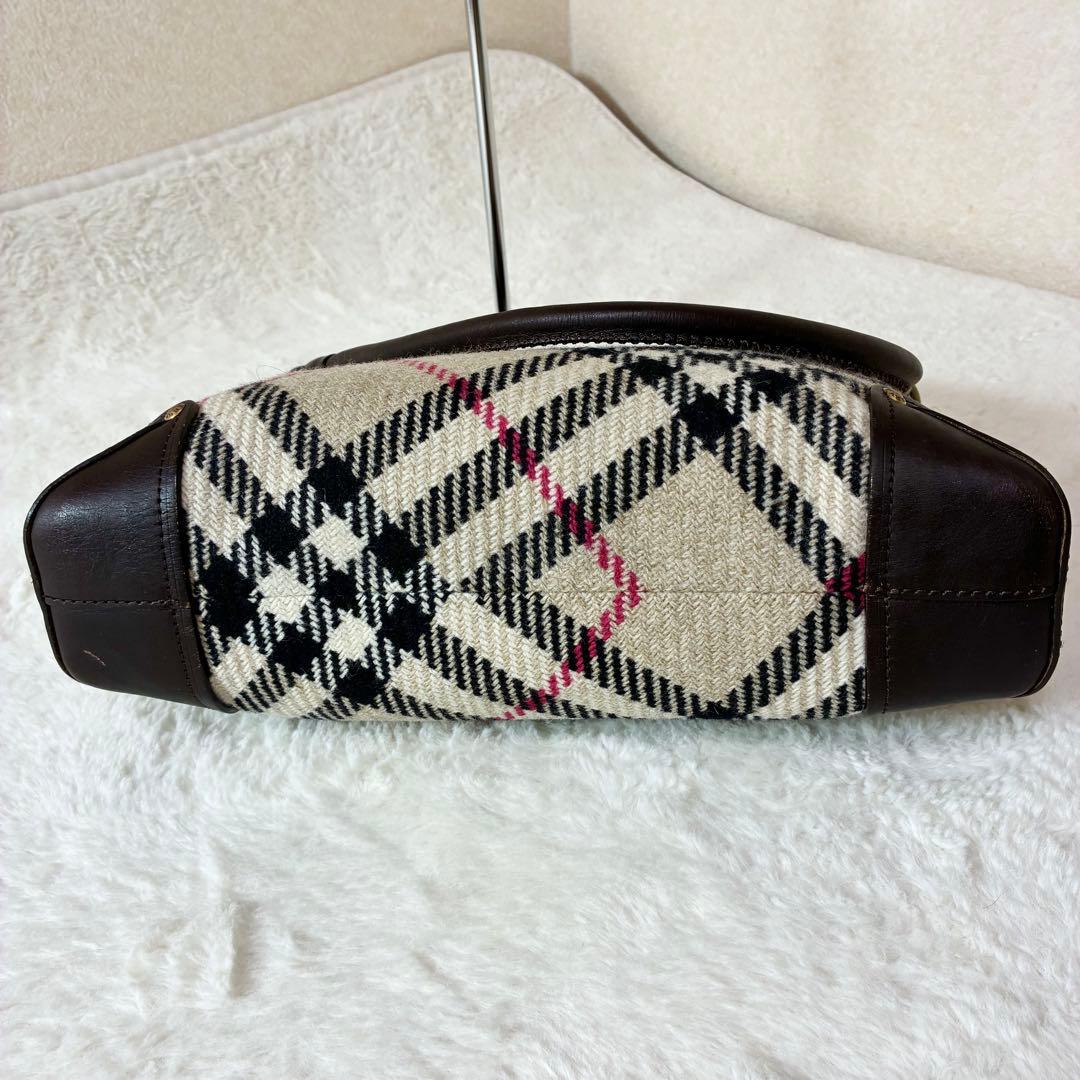 バーバリー ワンショルダーバッグ メガチェック レザー ウール ゴールド金具