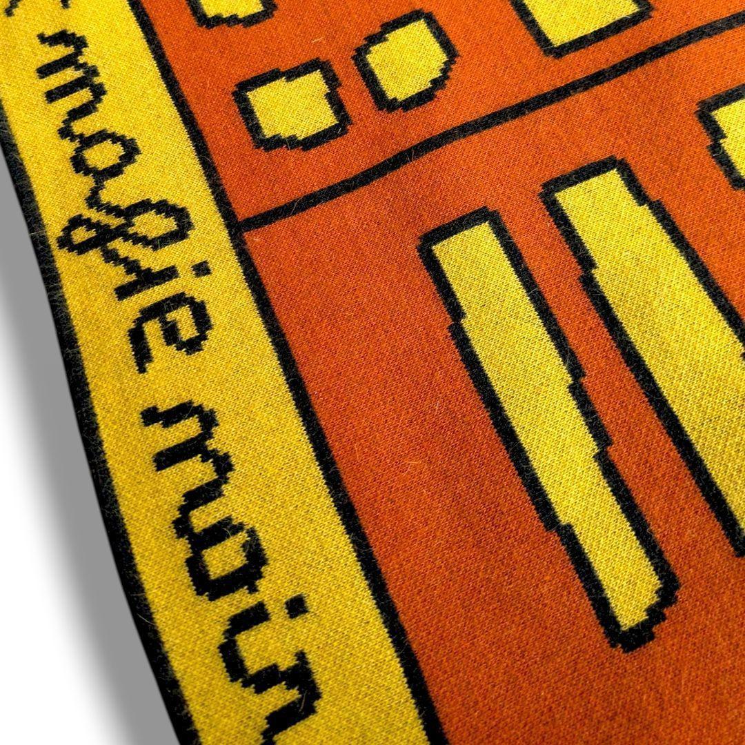 希少 カステルバジャック アート柄 大判ストール ひざ掛け 壁アート オレンジ