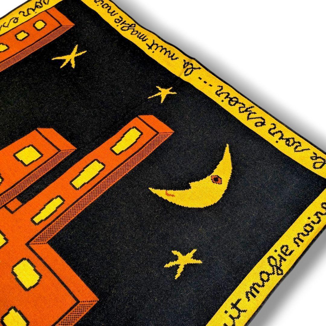 希少 カステルバジャック アート柄 大判ストール ひざ掛け 壁アート オレンジ