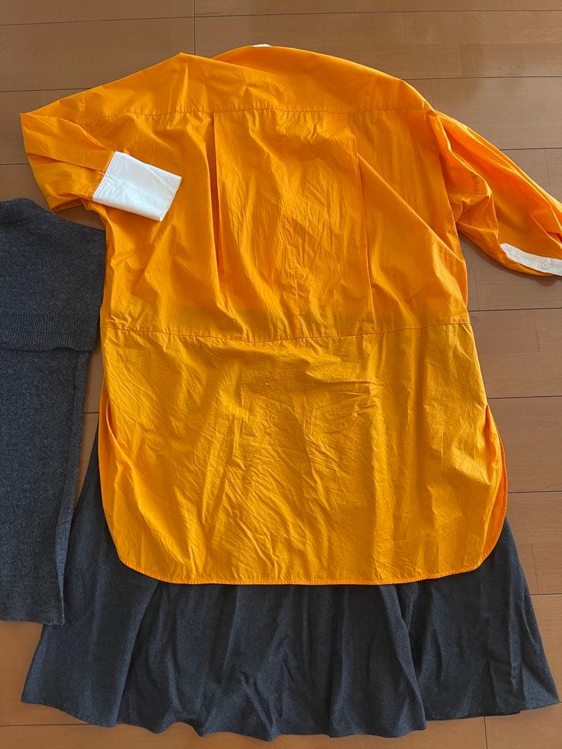 ENFÖLD ロングワンピース 36 オレンジ・グレー