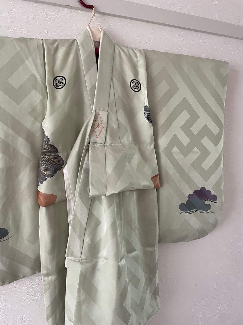 七五三　三歳　男の子　被布　正絹お着物セット