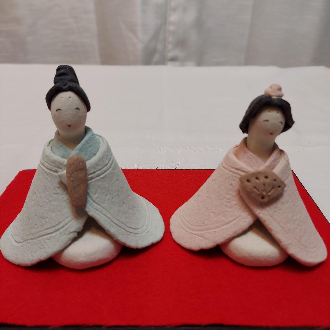 雛人形　砥部焼きよし窯　備前焼　手びねり　土鈴　姫だるま　ガラスケース　まとめ売