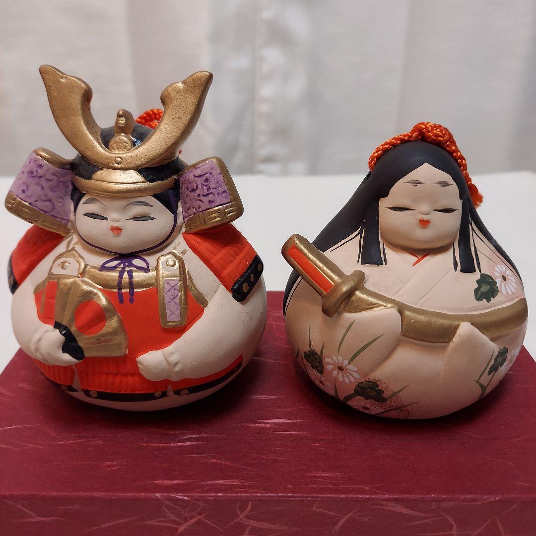 雛人形　砥部焼きよし窯　備前焼　手びねり　土鈴　姫だるま　ガラスケース　まとめ売