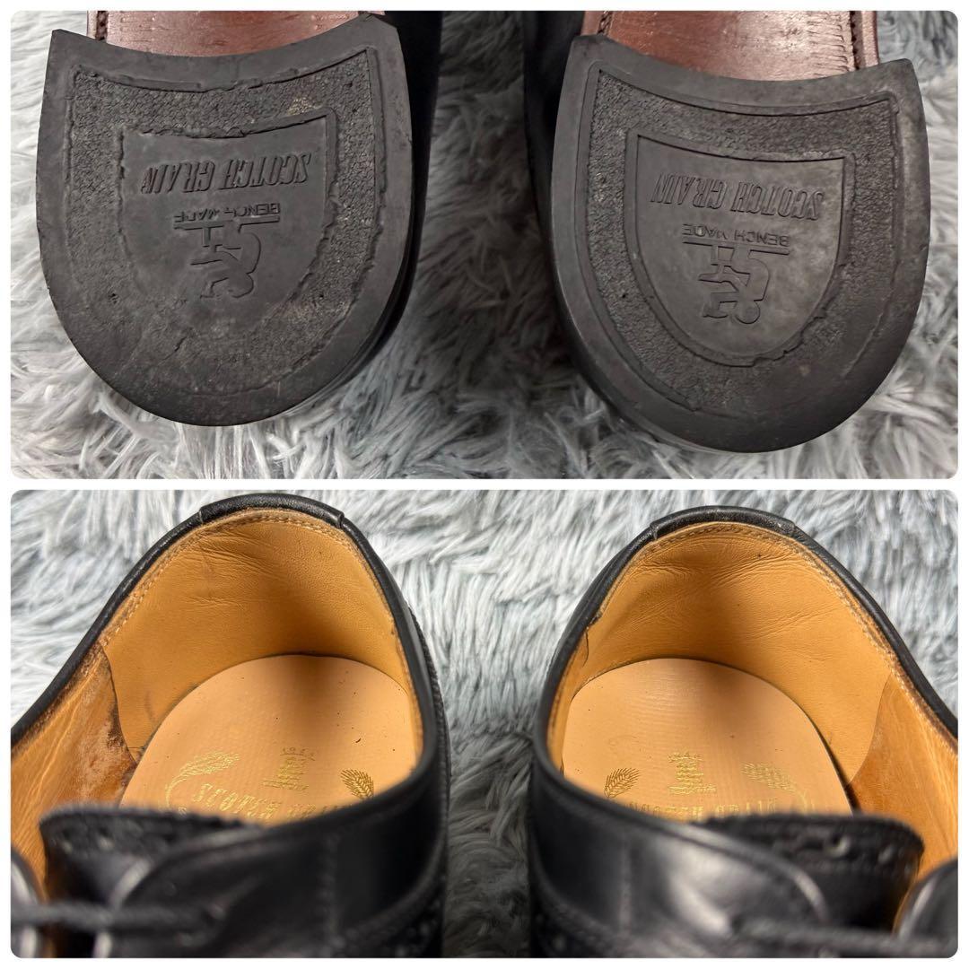 美品 SCOTCH GRAIN ストレートチップ メダリオン 黒 26cm 革靴