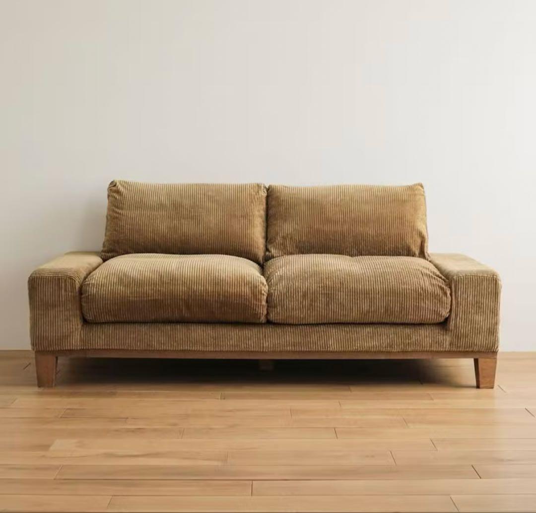 Re:CENOリセノ folk 3人掛けソファ　コーデュロイ　キャメル