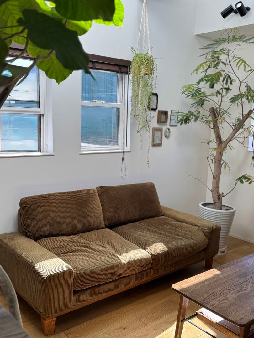 Re:CENOリセノ folk 3人掛けソファ　コーデュロイ　キャメル