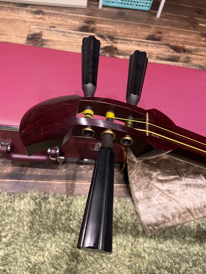 フルオーダー　津軽三味線　紅木金細　子持綾杉胴　セット