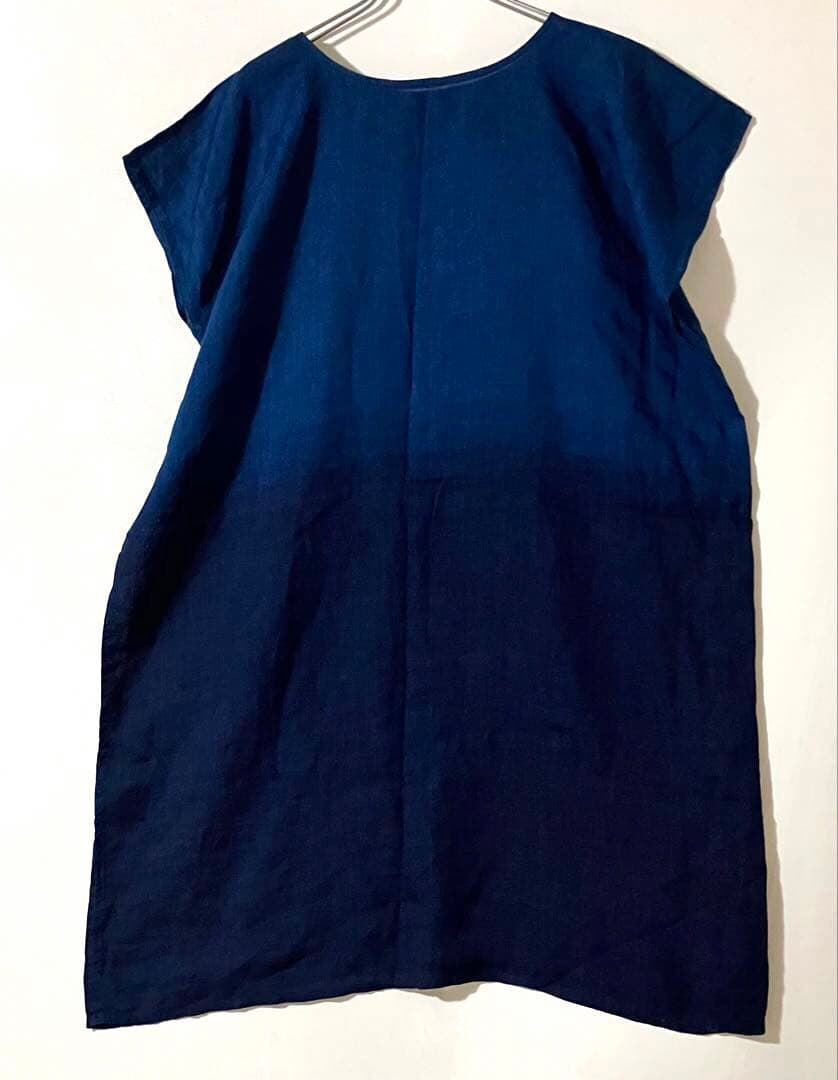 中川政七商店 麻 藍染 チュニック ワンピース リネン100%