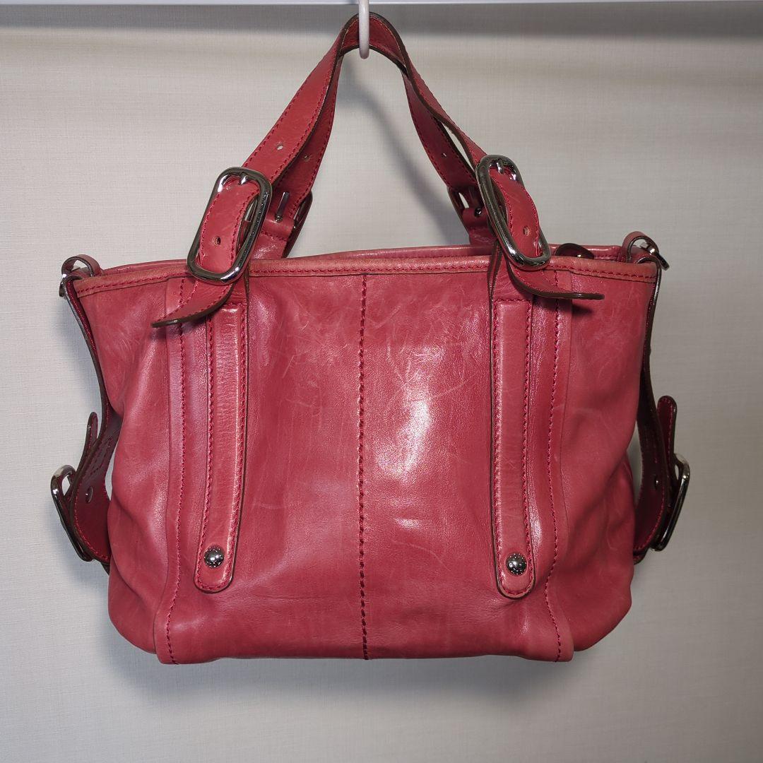 TOD's　トッズ　ピンク　バッグ　ハンドバッグ　ショルダーバッグ　本革　レザー