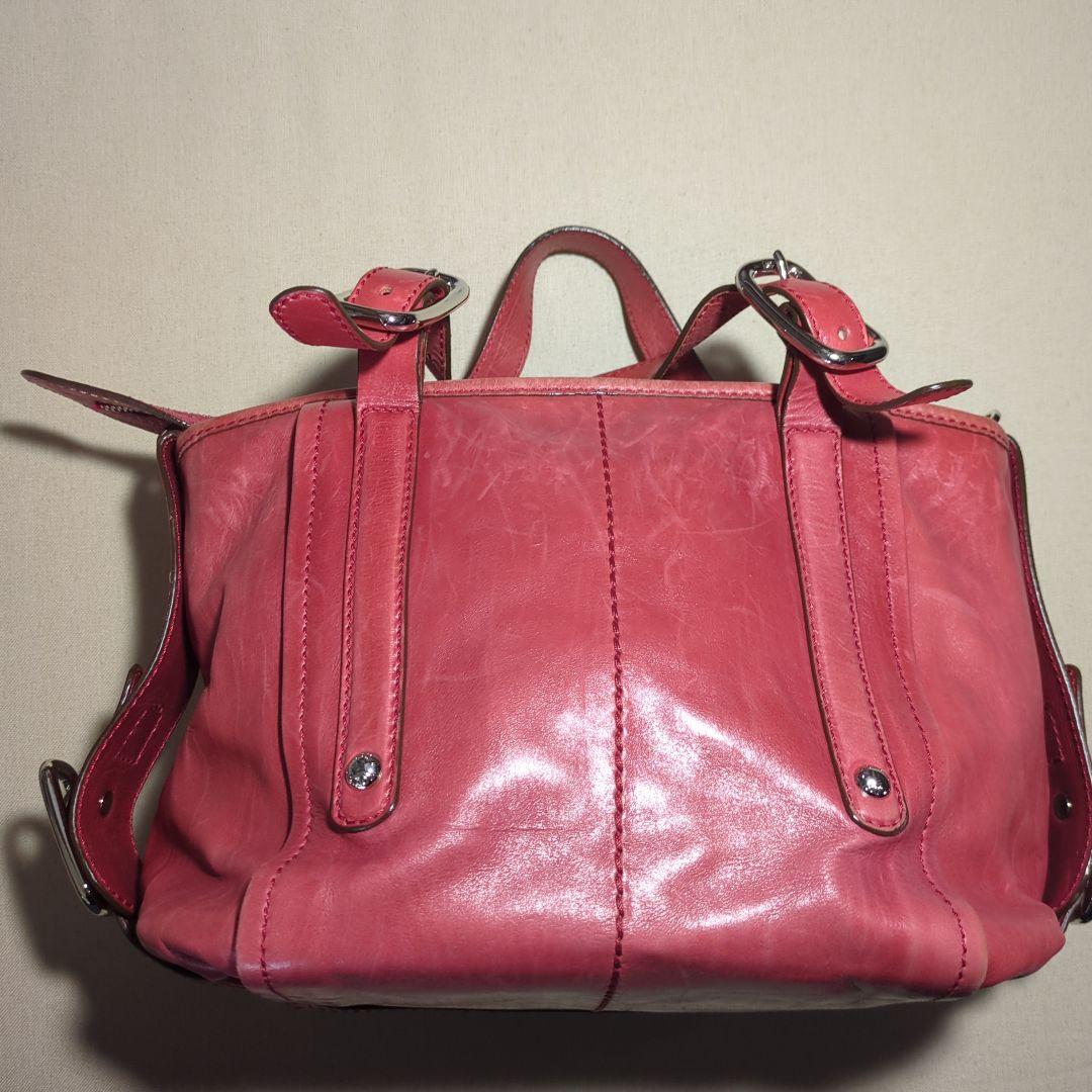 TOD's　トッズ　ピンク　バッグ　ハンドバッグ　ショルダーバッグ　本革　レザー