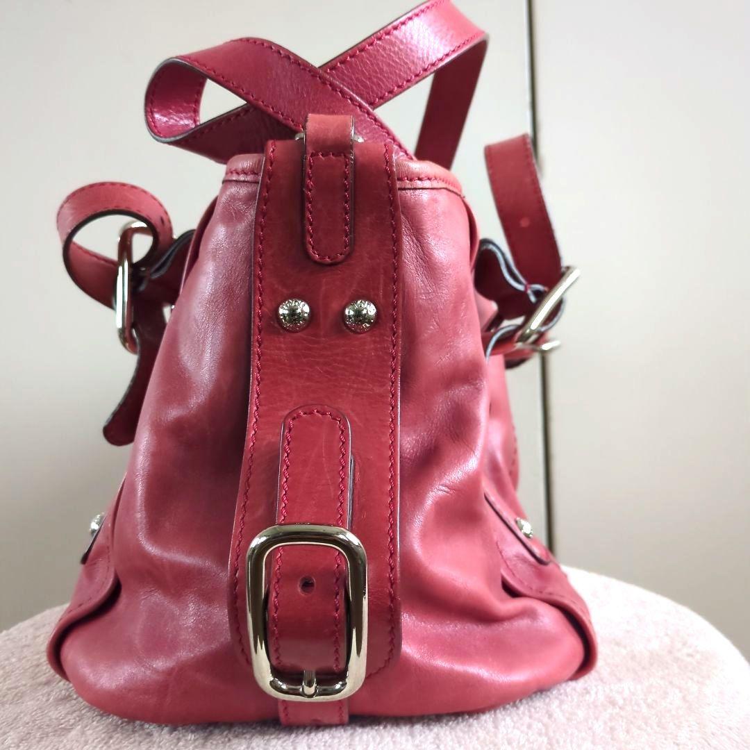 TOD's　トッズ　ピンク　バッグ　ハンドバッグ　ショルダーバッグ　本革　レザー