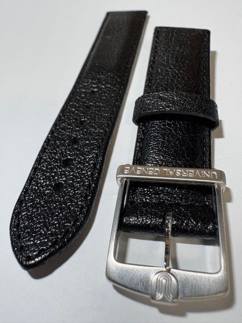 デッドストック【ユニバーサル・ジュネーブ】純正尾錠付 水牛革ベルト 19mm