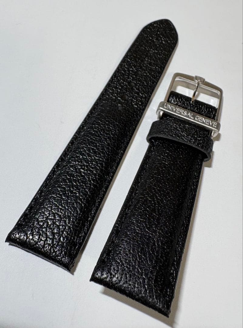 デッドストック【ユニバーサル・ジュネーブ】純正尾錠付 水牛革ベルト 19mm