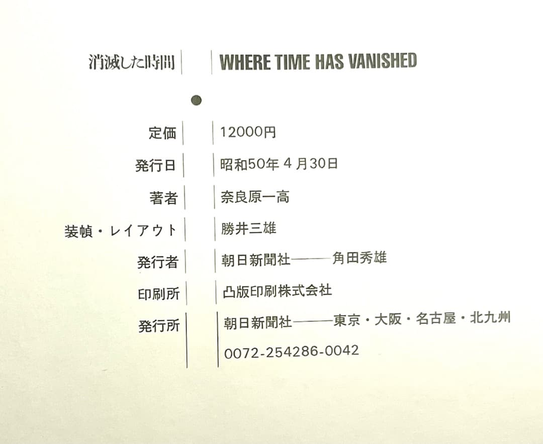 奈良原一高写真集　消滅した時間