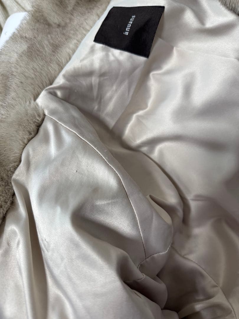 anauans ステンカラーショートファーコート