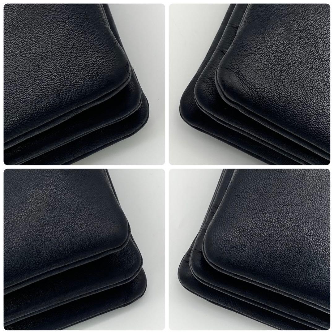 CELINE ショルダーバッグ　トリオ　ラージ　レザー　ネイビー