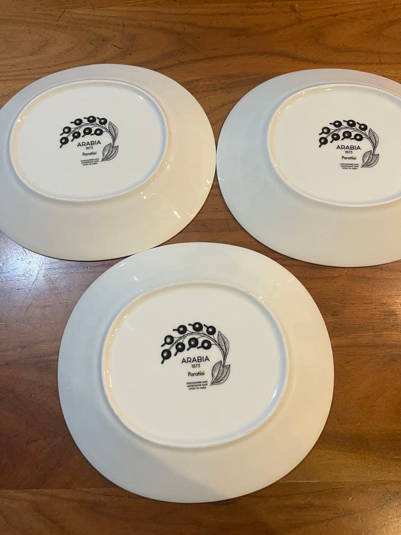 アラビア　ブラックパラティッシ オーバル　3枚セット