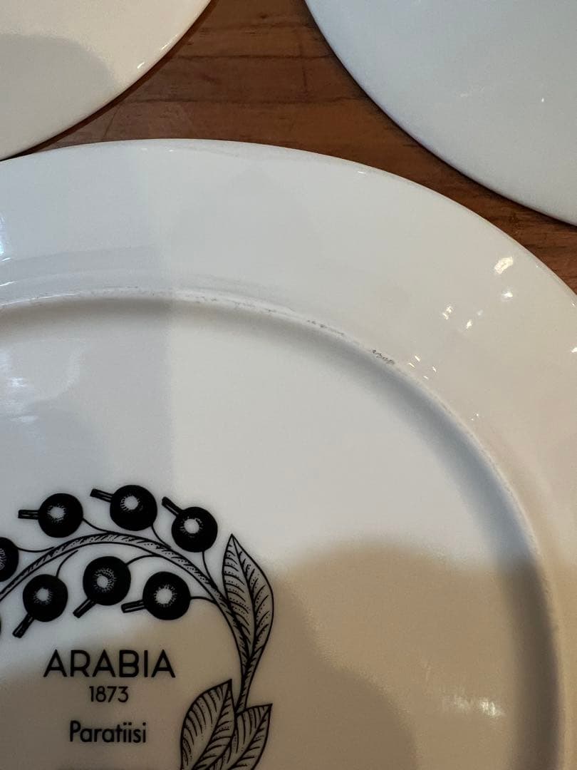 アラビア　ブラックパラティッシ オーバル　3枚セット