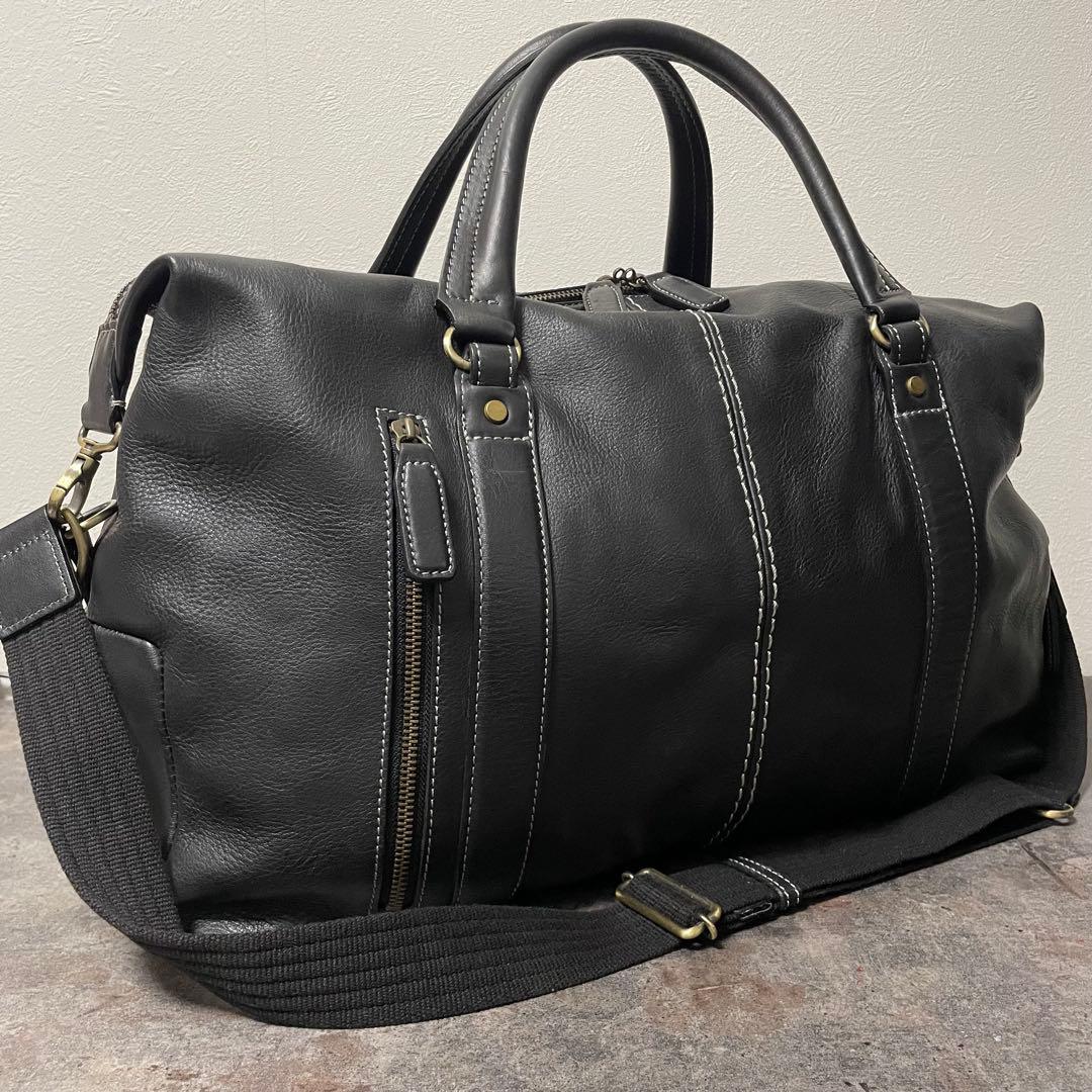 美品 土屋鞄 Plota 2way グランドボストンバッグ ショルダー 大容量黒