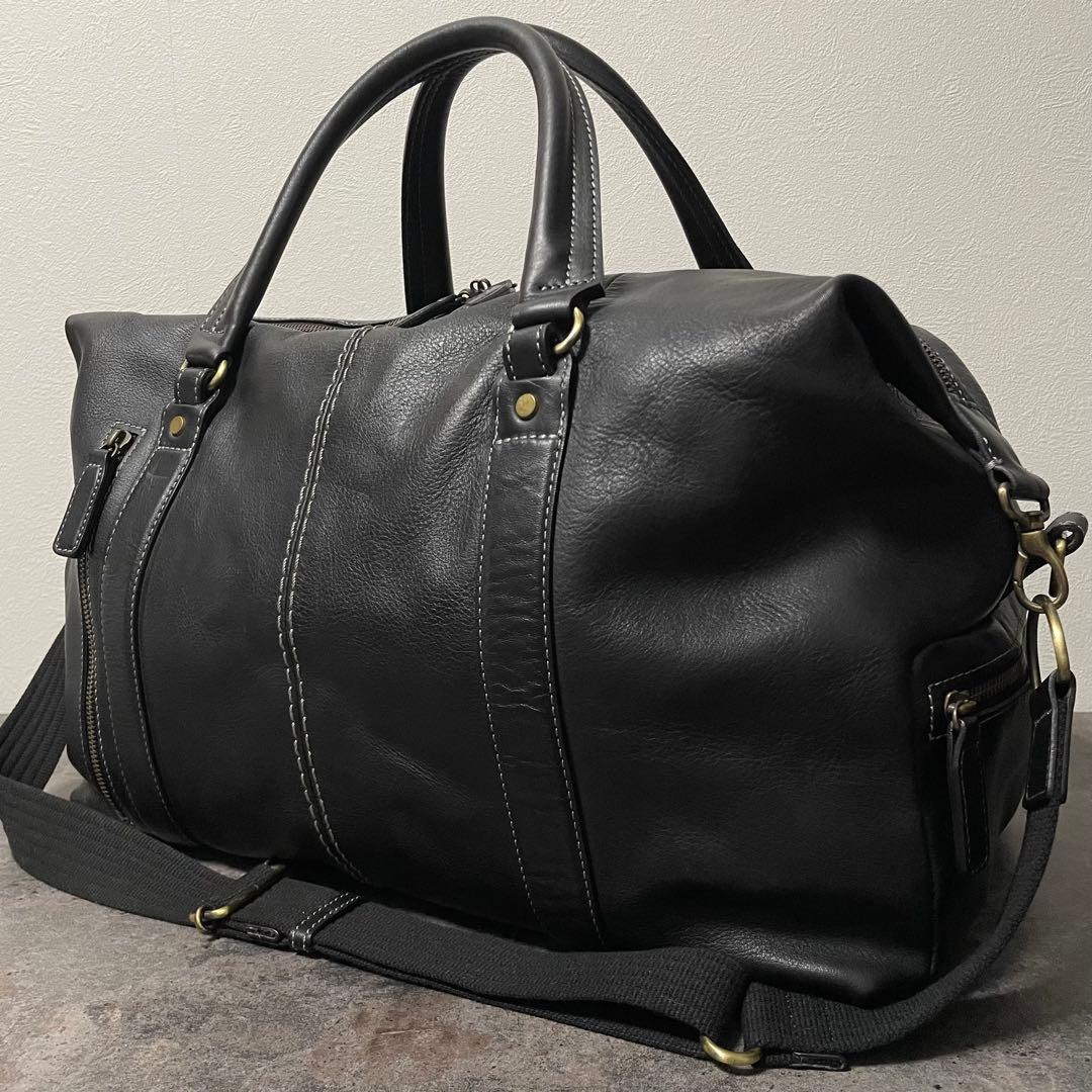 美品 土屋鞄 Plota 2way グランドボストンバッグ ショルダー 大容量黒