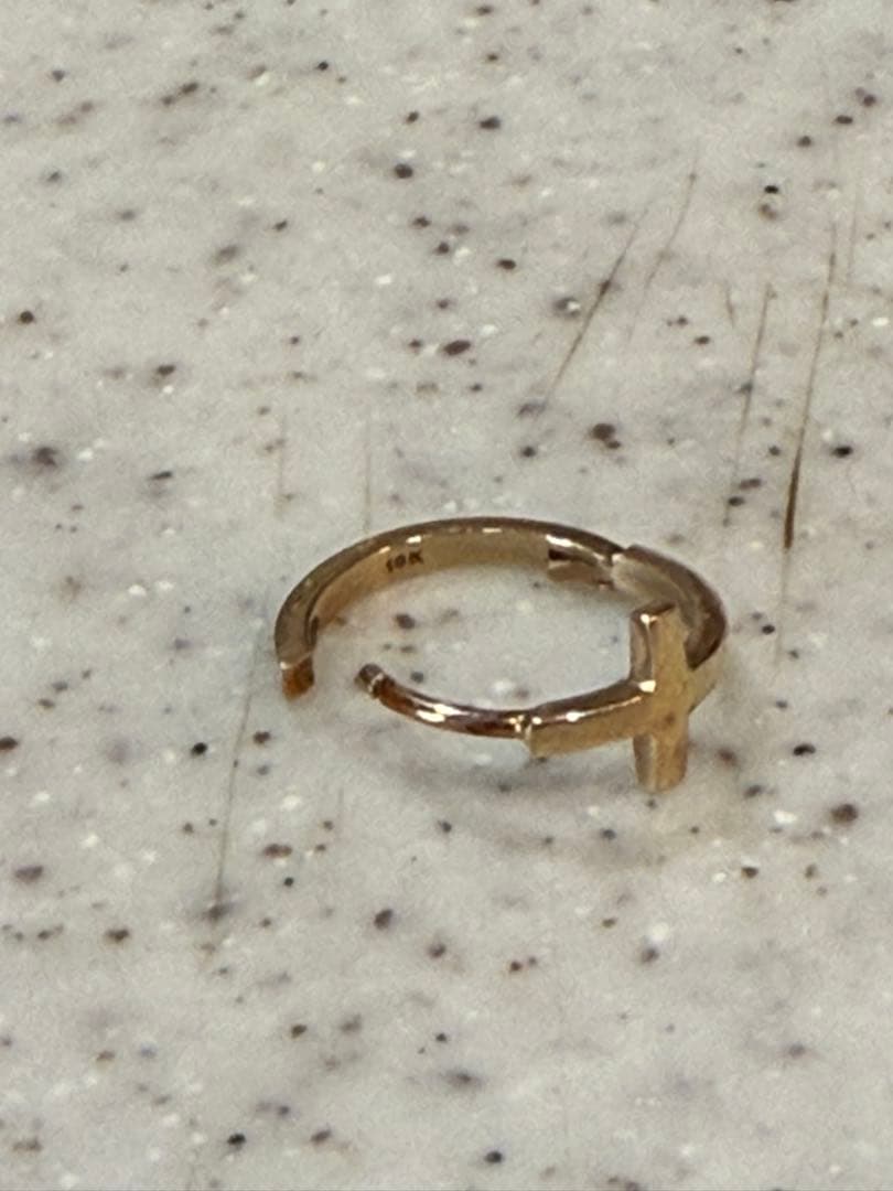 10K ピアス クロス フープ