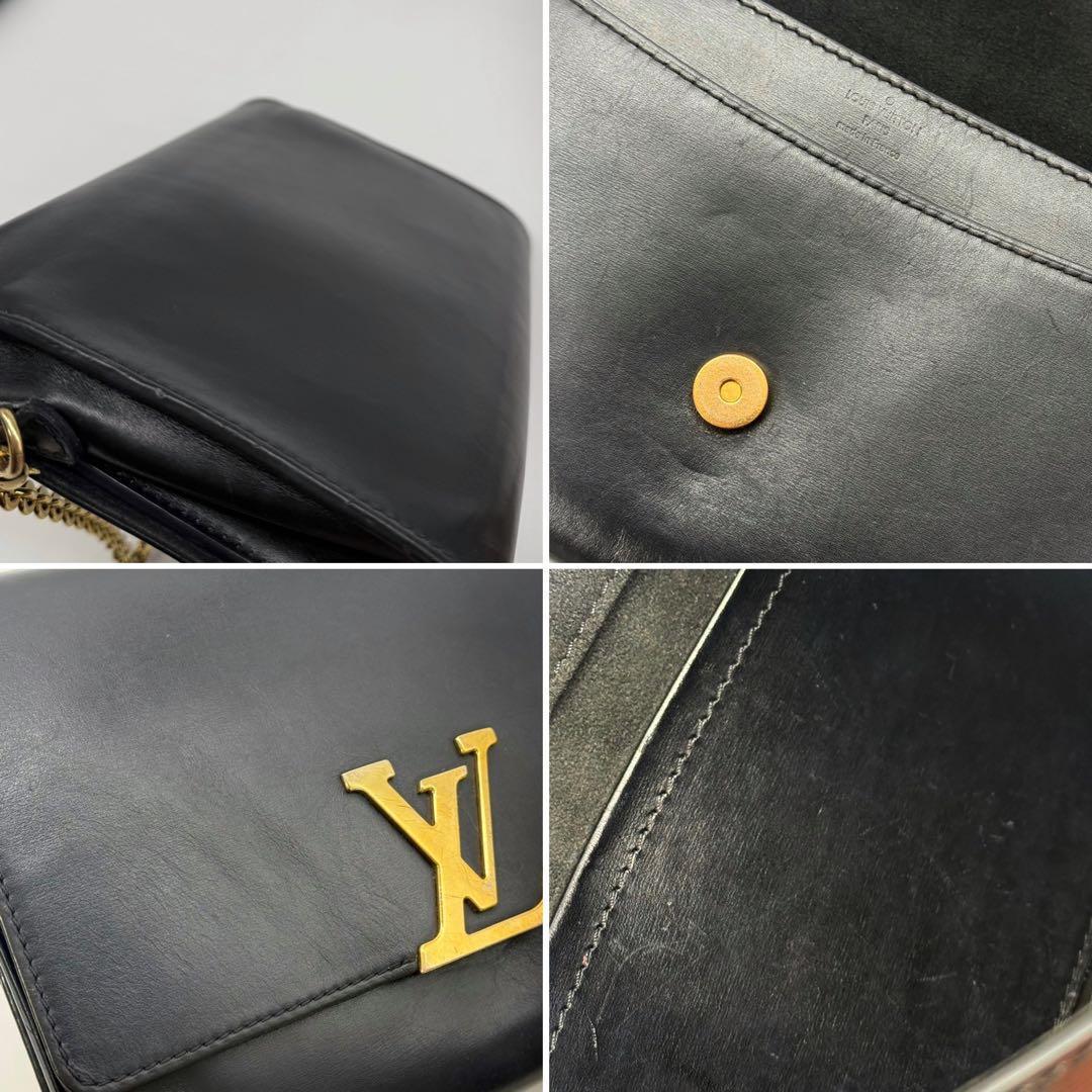 良品✨ルイヴィトン ポシェット ルイーズMM チェーンショルダーバッグ ロゴ金具