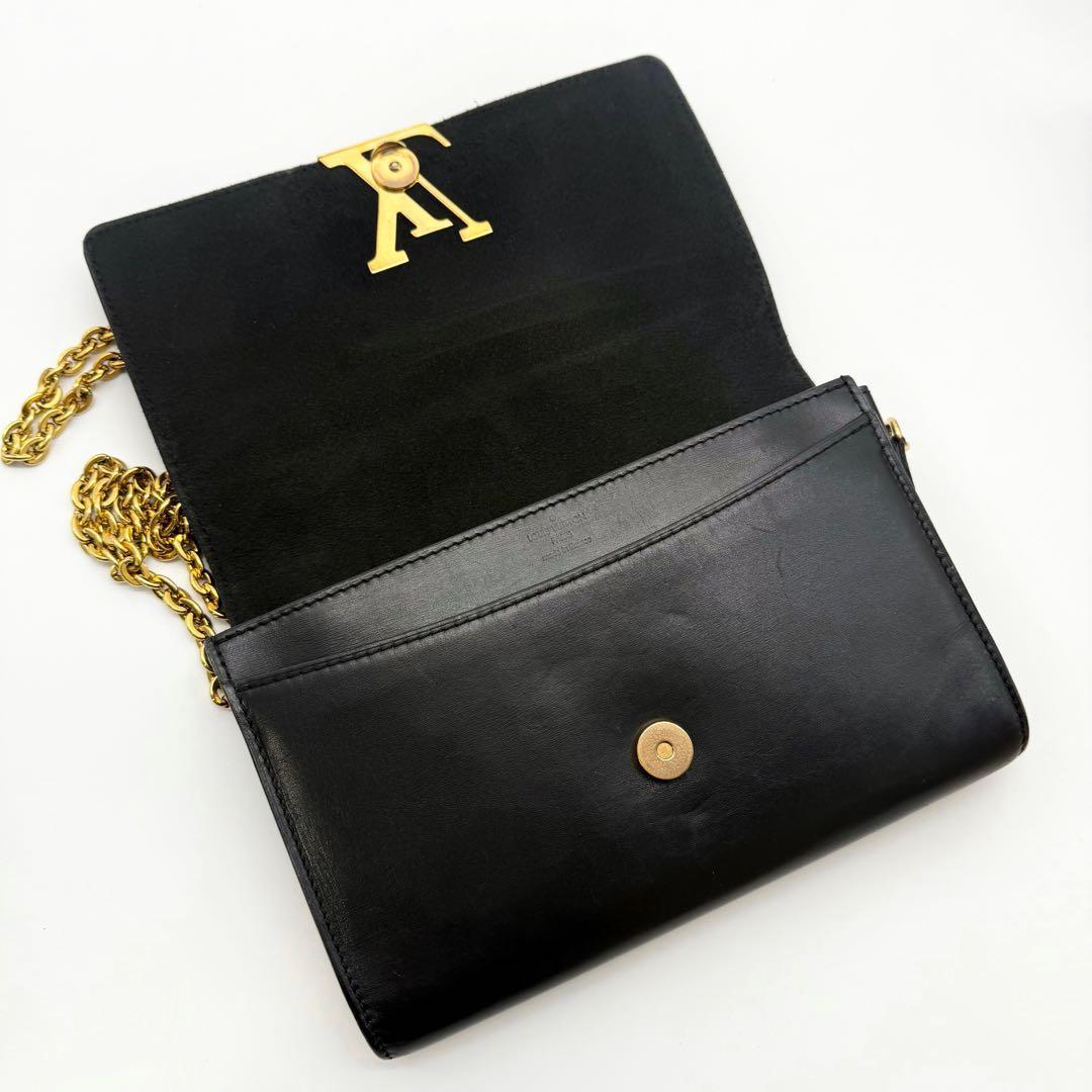 良品✨ルイヴィトン ポシェット ルイーズMM チェーンショルダーバッグ ロゴ金具