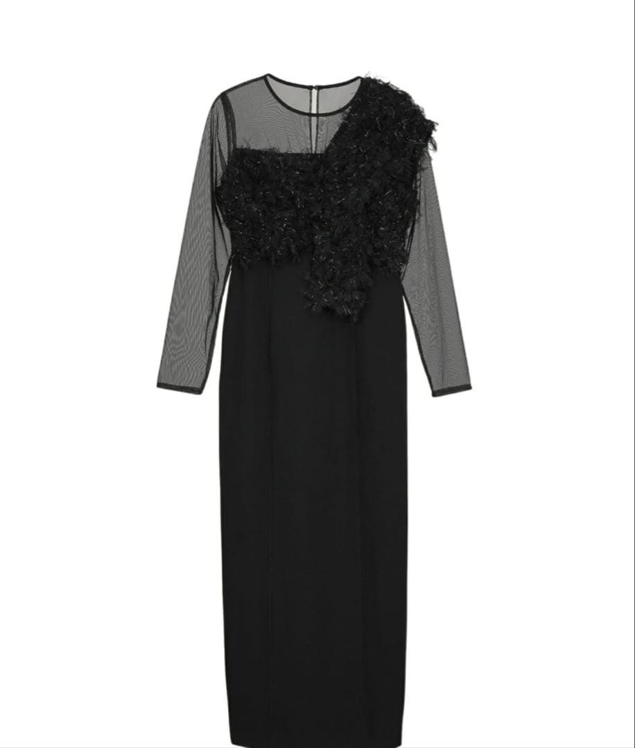 ANDRESDフリンジグリッターノットドレス