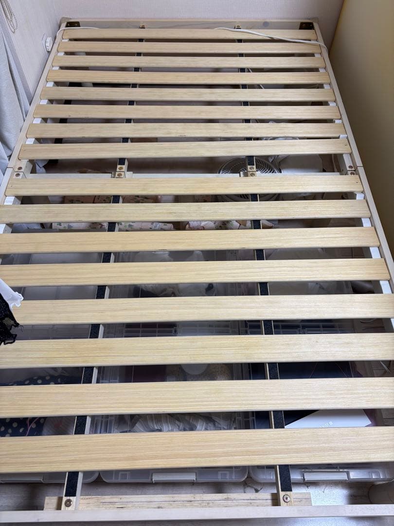 【良品　保証書付】タンスのゲン すのこベッド　SD/セミダブル　ホワイト