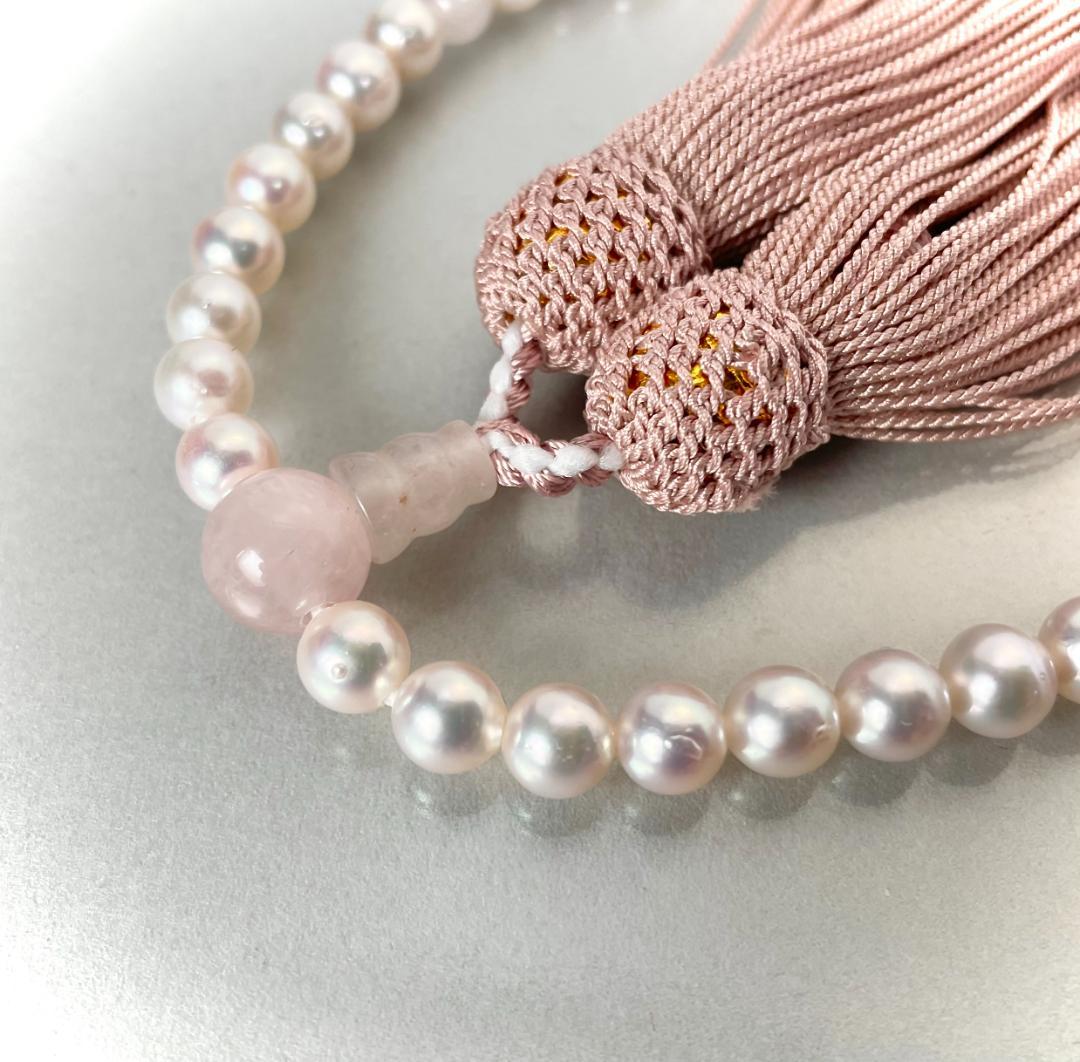 MI　あこや真珠 念珠 数珠 色テリ良好 全宗派使用可能 保証付き