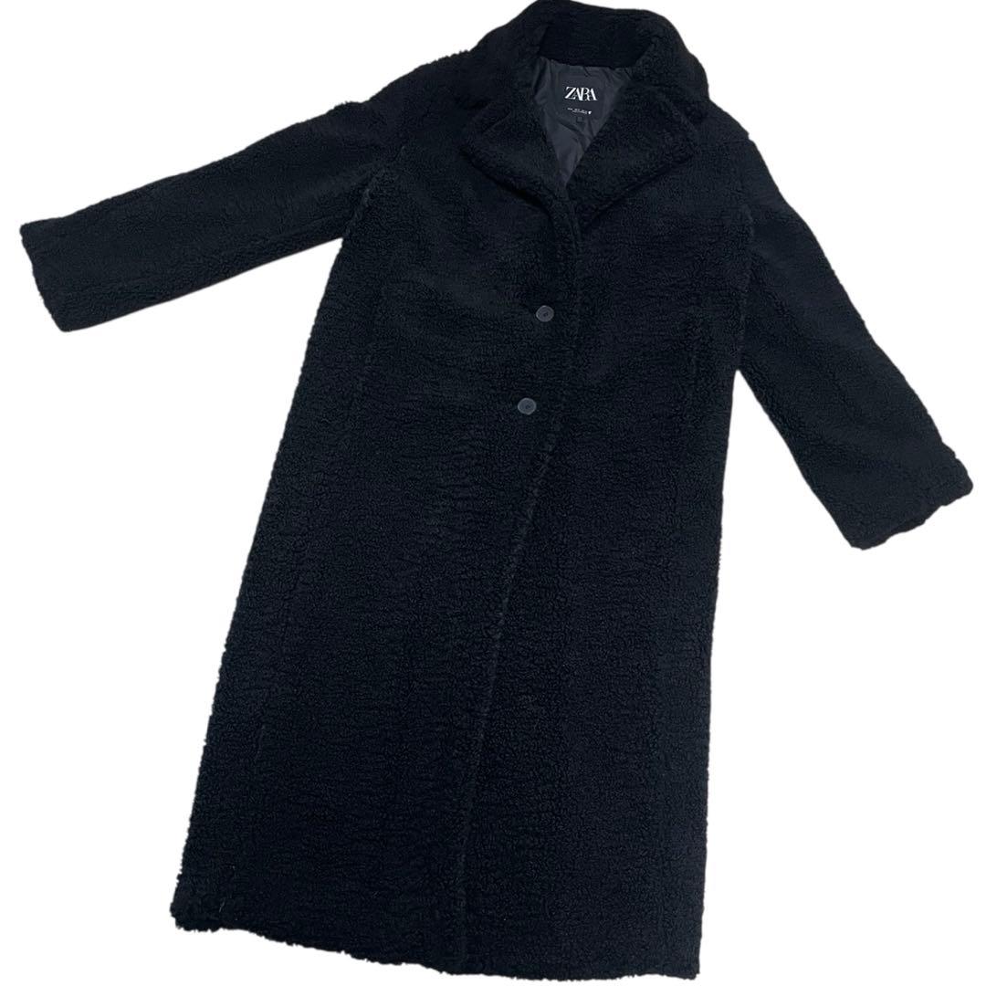 新品未使用✨ZARA テディベアコート ボア 肉厚 ブラック S