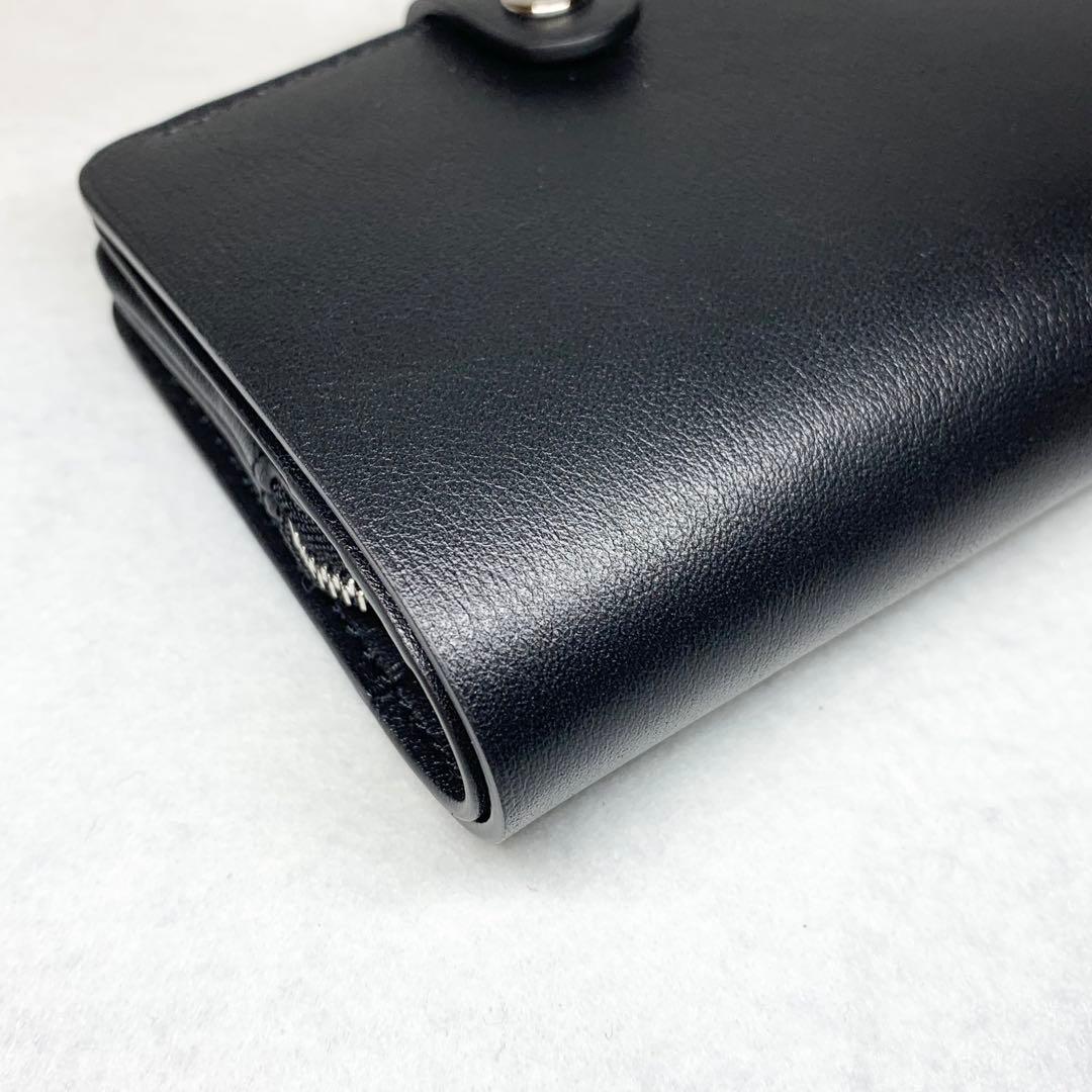新品未使用 日本製 スタンダードサプライ 折り財布 レザー ブラック 付属品つき