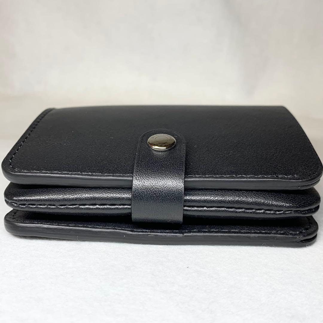 新品未使用 日本製 スタンダードサプライ 折り財布 レザー ブラック 付属品つき